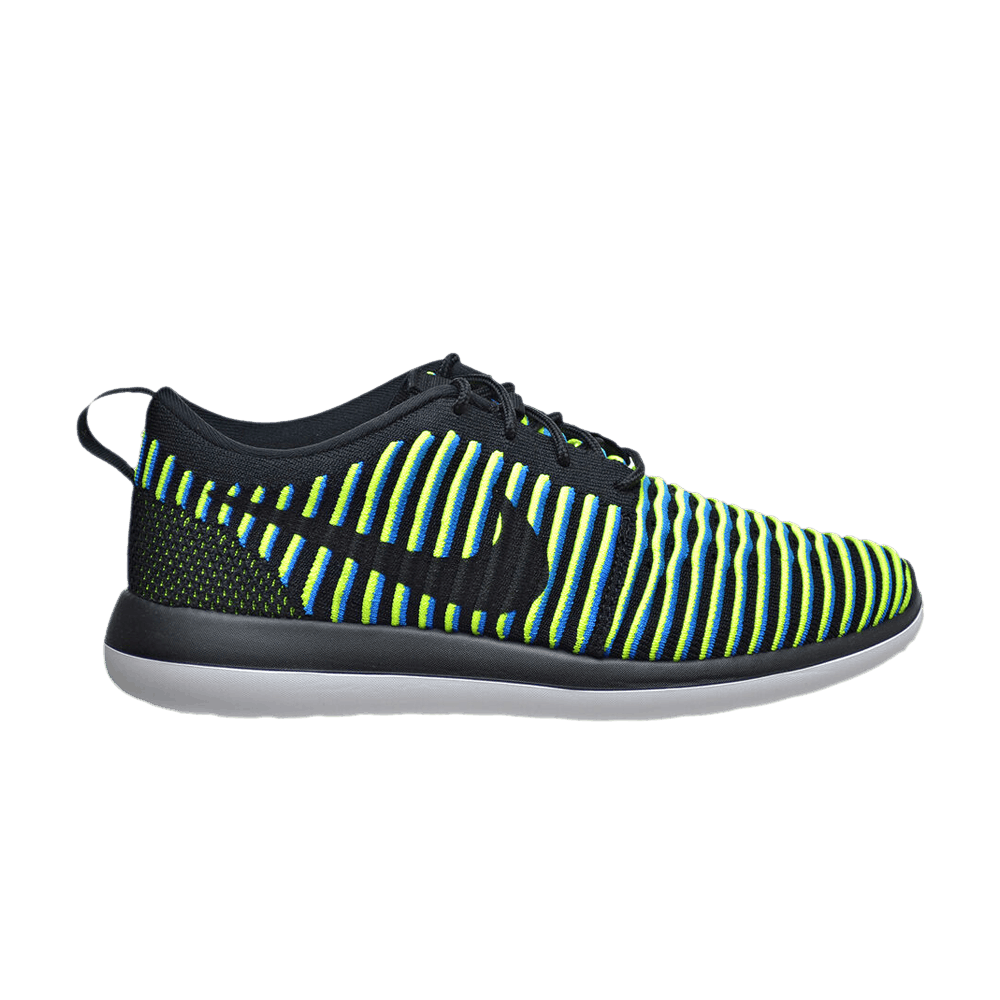 Wmns Roshe Two Flyknit 'Black Blue Volt'