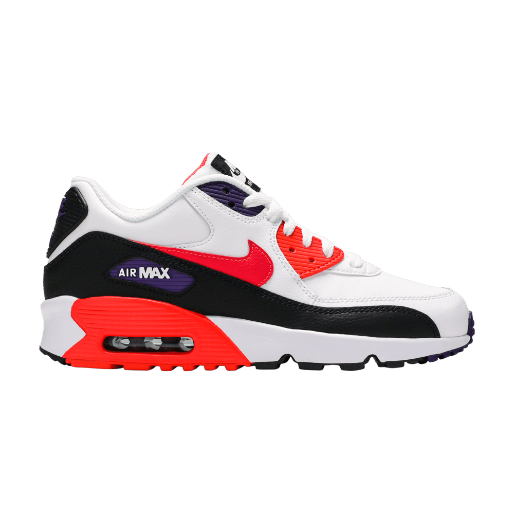 Air Max 90 Leather GS 'White Bright Crimson'