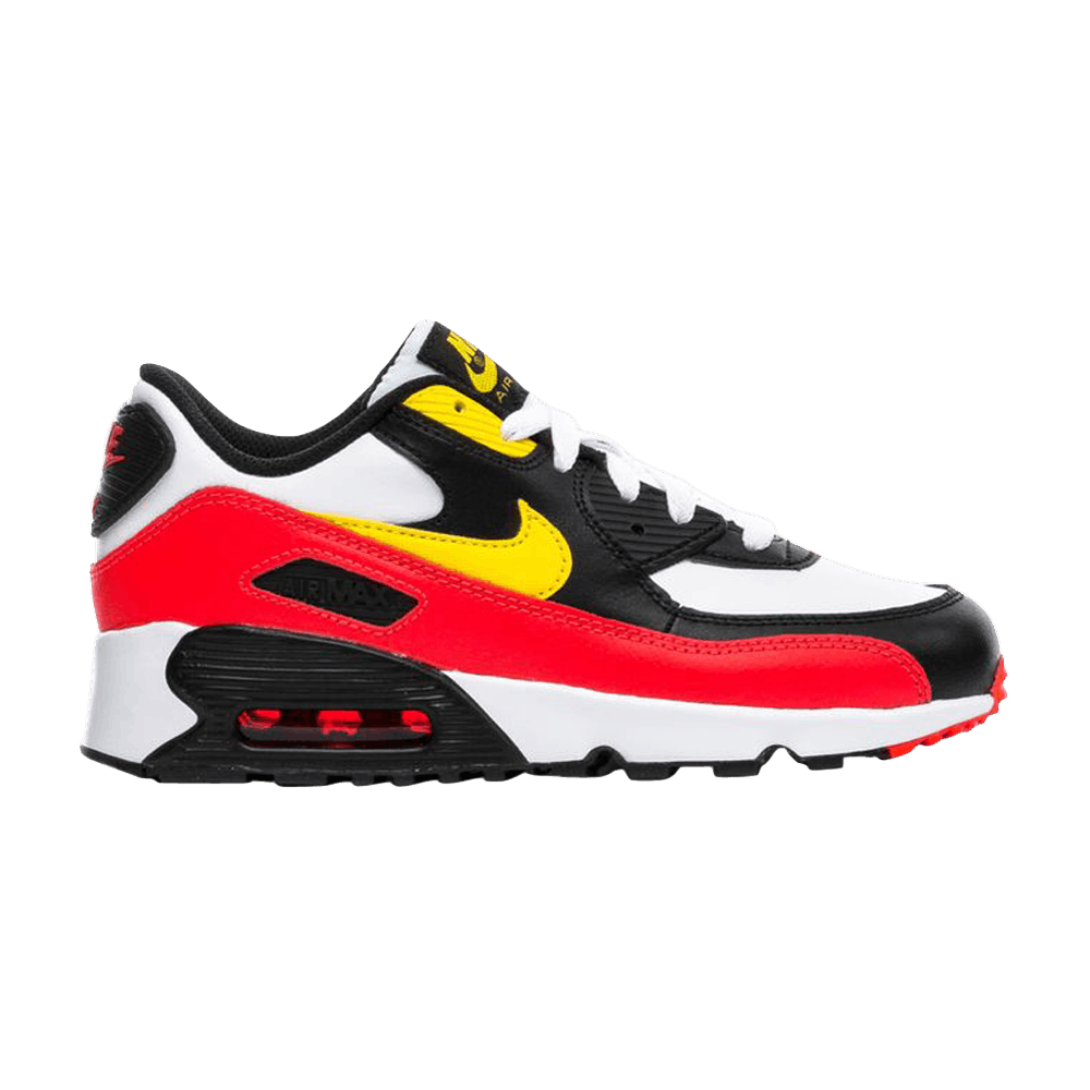 Pre-owned Nike Air Max 90 Leather Ps 'chrome Yellow Black Crimson' In White