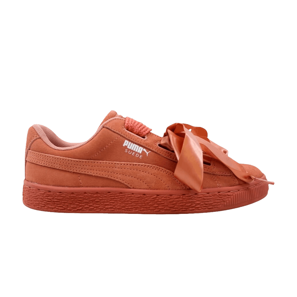 Pre-owned Puma Suede Heart Jr 'desert Flower' In Pink