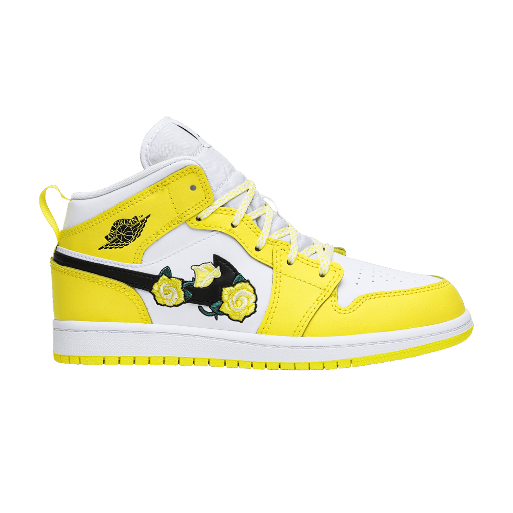 Air Jordan 1 Mid SE PS 'Rose Patch - Dynamic Yellow'