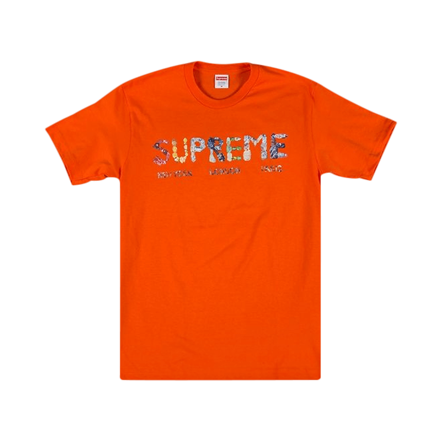Pre-owned Supreme Crystals T-shirt 'orange'