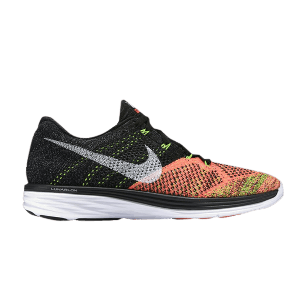 Pre-owned Nike Wmns Flyknit Lunar 3 'black Hot Lava'