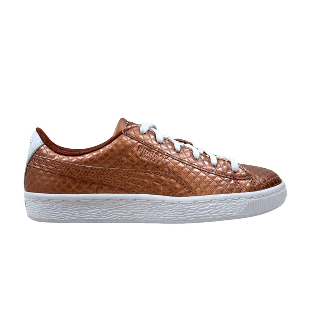 Pre-owned Puma Basket Metallic Emboss Jr 'copper Rose'