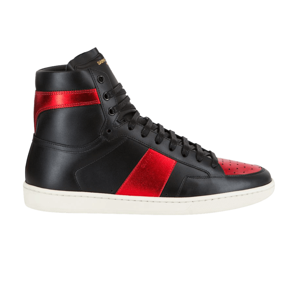 Buy Saint Laurent SL 10H High Top Sneaker Black Red 418026 0MP30 1074 GOAT CA