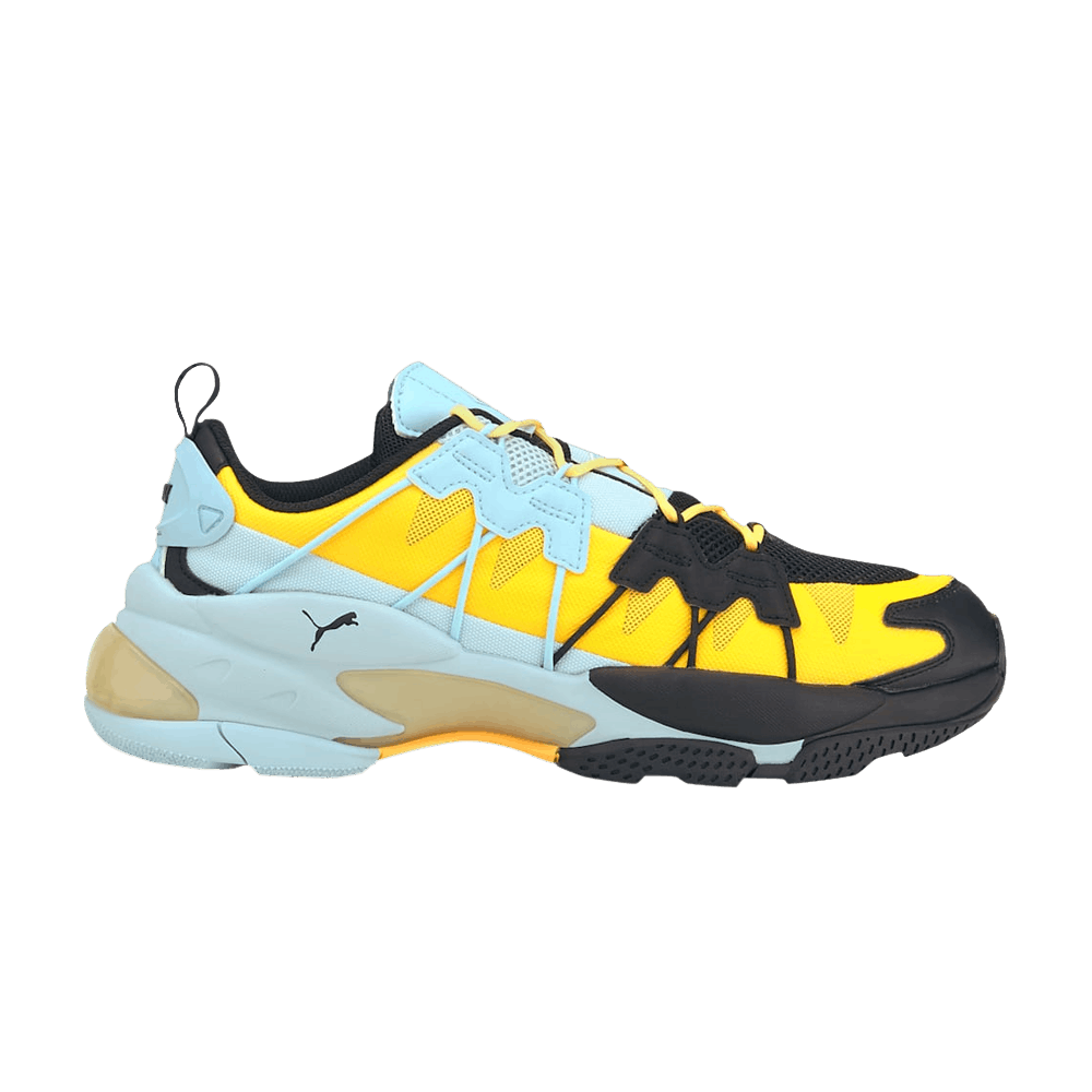 PUMA LQDCELL OMEGA STRIPED KNIT 'BLACK ULTRA YELLOW'