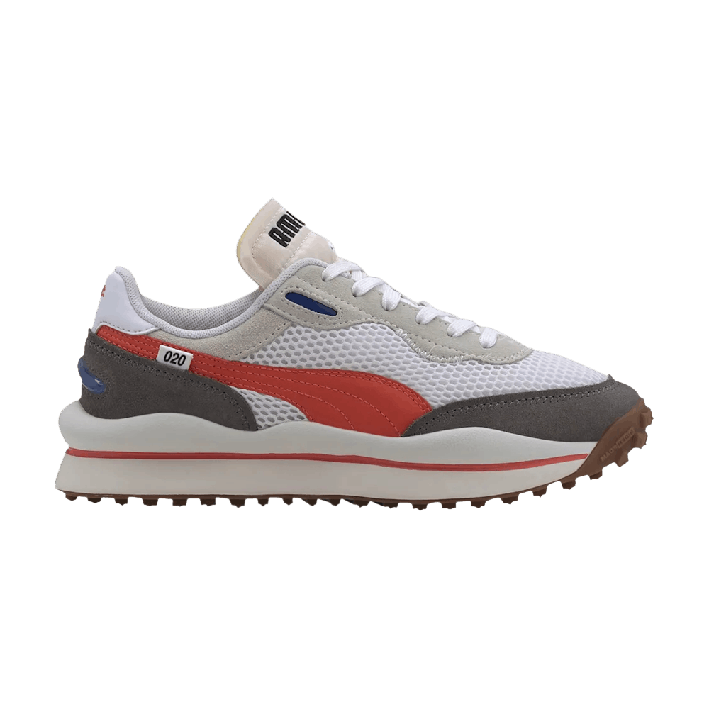 Pre-owned Puma Style Rider 'stream On - White Orange'