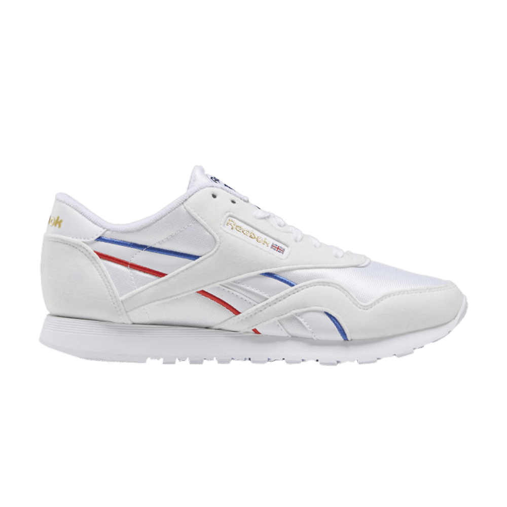 Reebok Wmns Classic Nylon 'Collage of Flags - Radiant Red Blue'