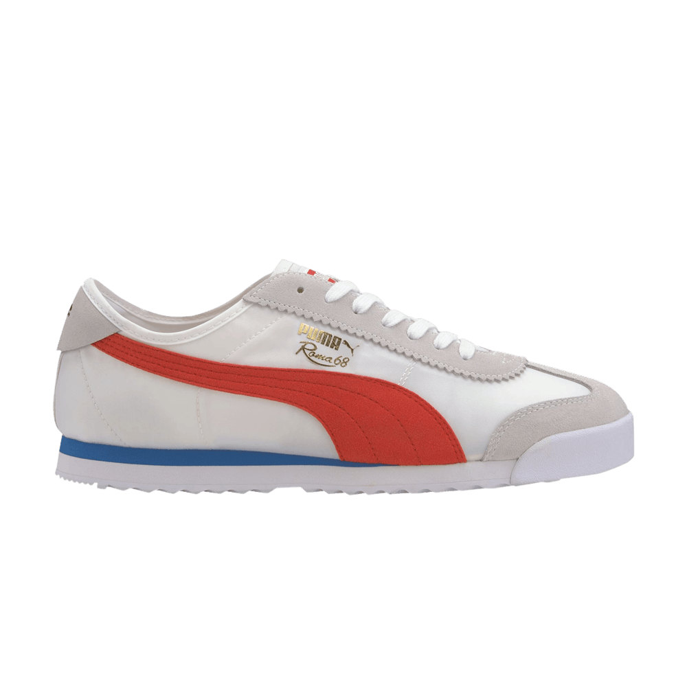 Pre-owned Puma Roma '68 Nylon 'high Risk Red' In White