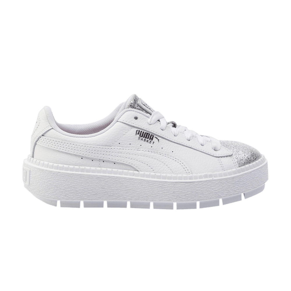 Pre-owned Puma Wmns Platform Trace 'biohacking' In White