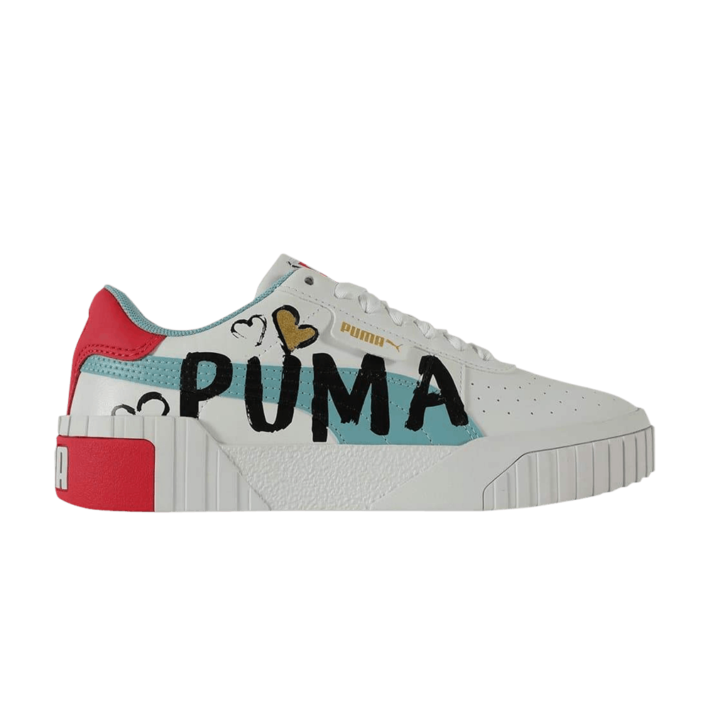 Pre-owned Puma Cali Novelty Jr 'heart' In White