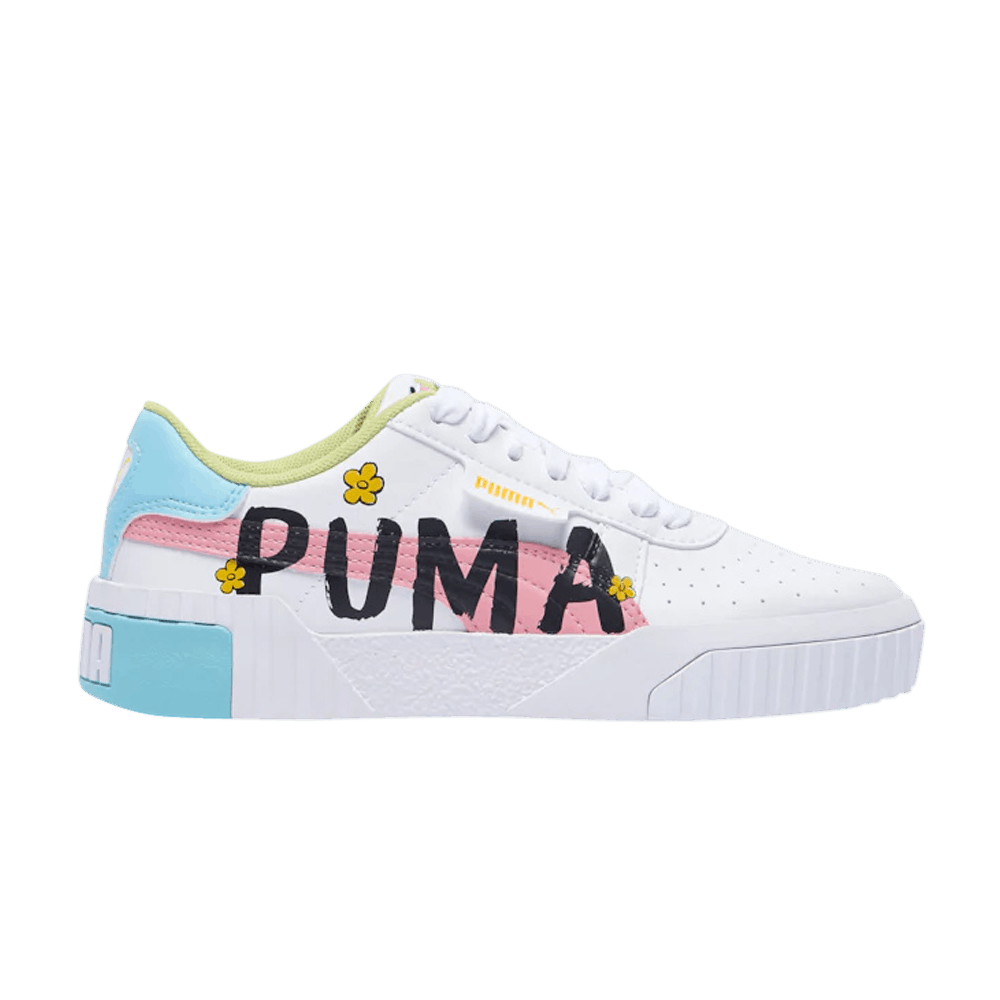 Pre-owned Puma Cali Novelty Jr 'flower' In White