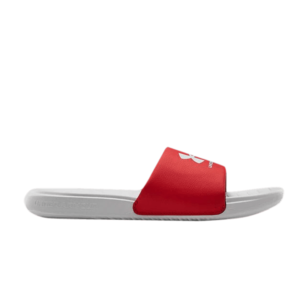 Pre-owned Under Armour Ansa Fixed Slide 'halo Grey Red' In White