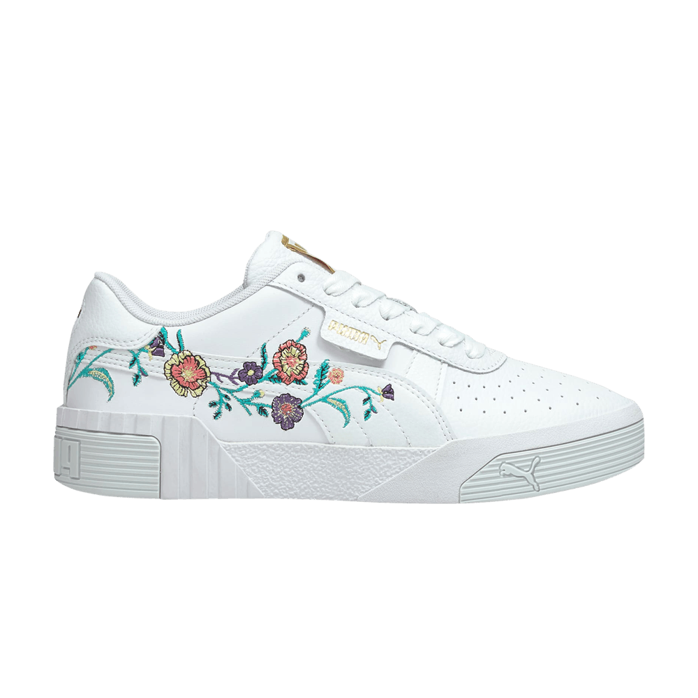 Pre-owned Puma Wmns Cali 'embroidered Floral' In White