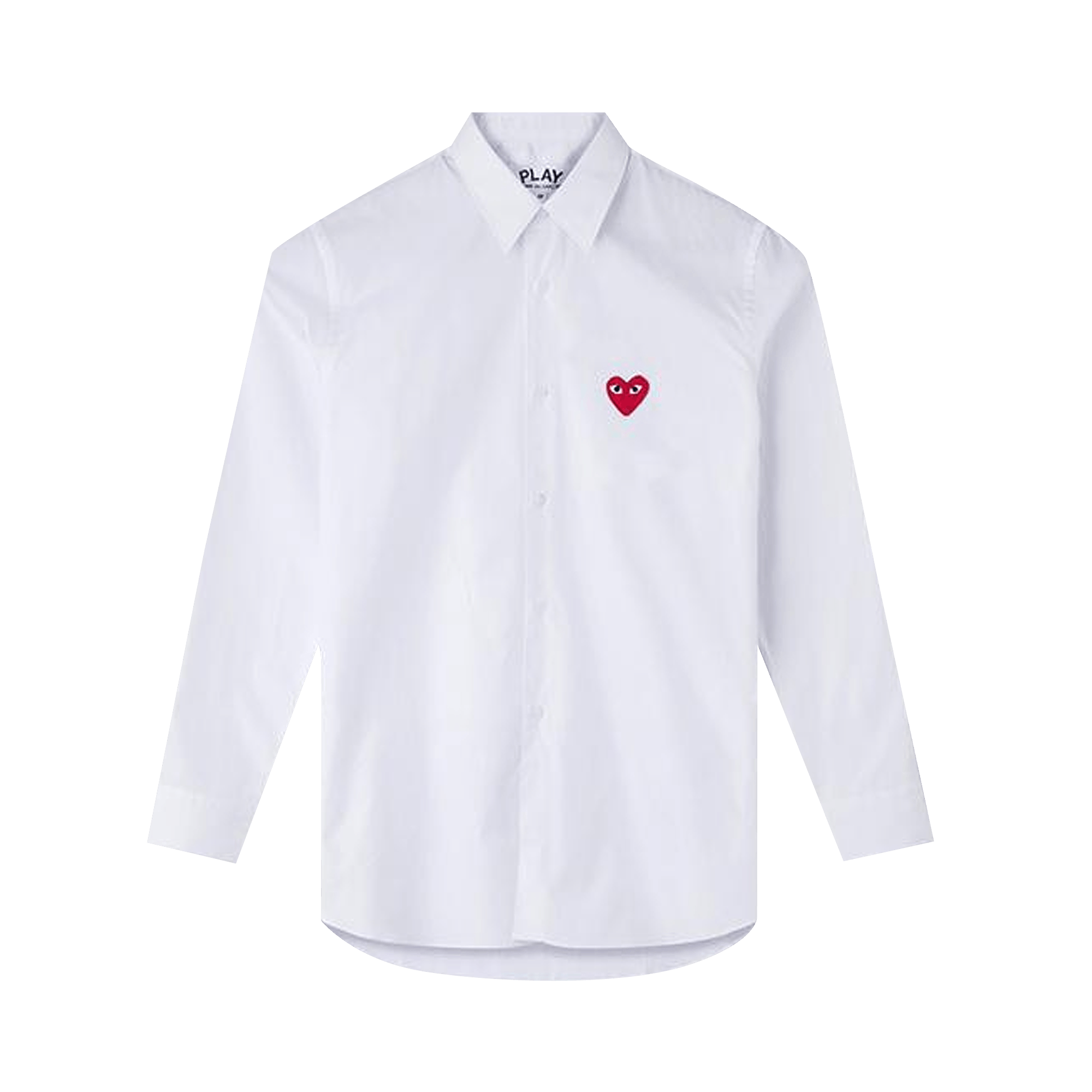 Pre-owned Comme Des Garçons Play Long-sleeve Button Down Shirt With Red Heart 'white'