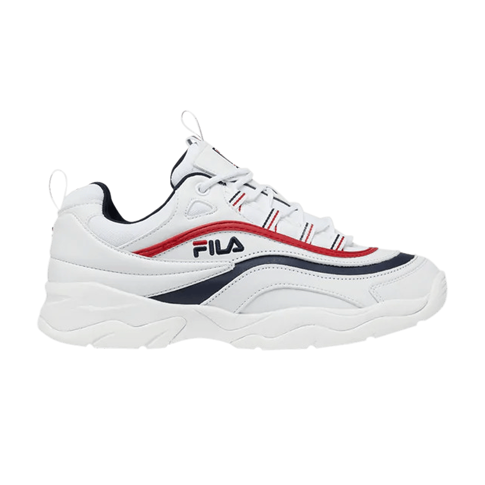 Pre-owned Fila Wmns Ray Low 'white Navy Red'