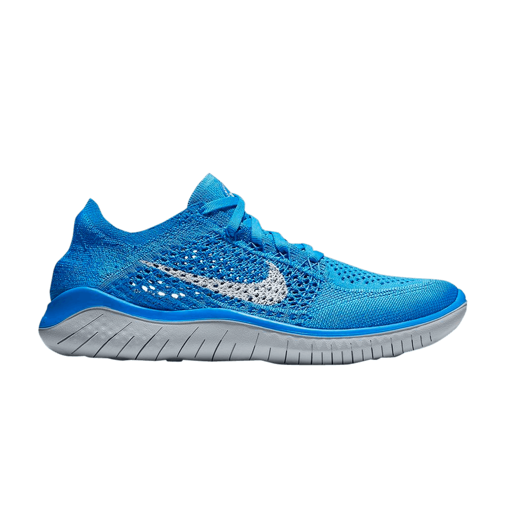 Pre-owned Nike Wmns Free Rn Flyknit 2018 'blue Glow'