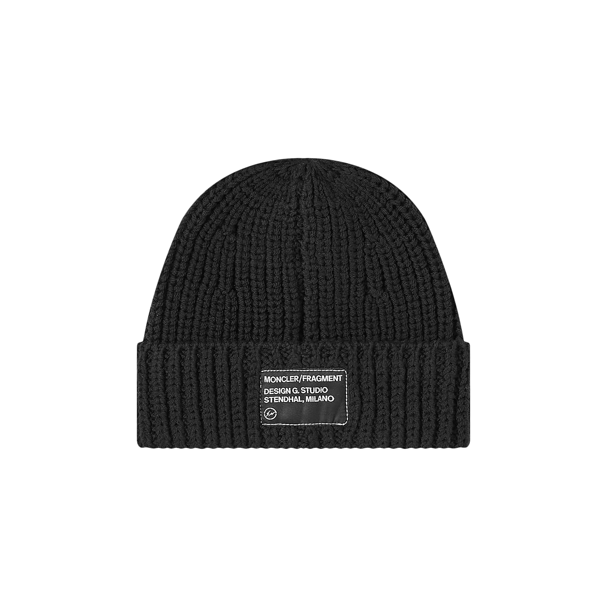 Pre-owned Moncler Genius 7 Fragment Logo Patch Beanie 'black'