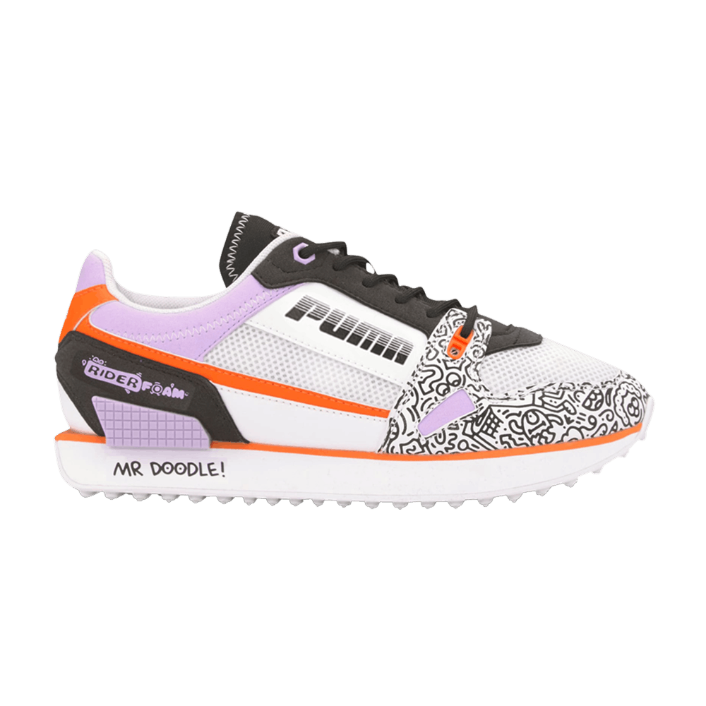 Pre-owned Puma Mr. Doodle X Wmns Mile Rider 'wavy Doodles' In White