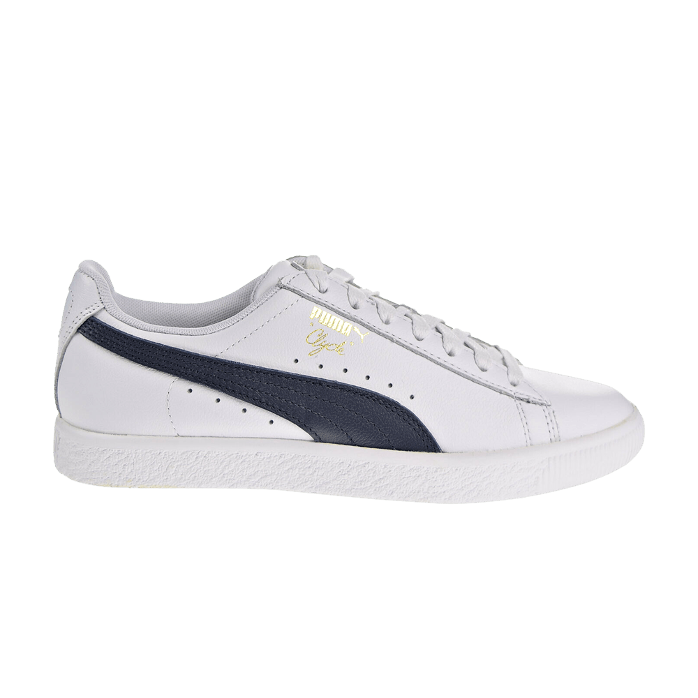 Pre-owned Puma Wmns Clyde Core Leather Foil 'white Navy'