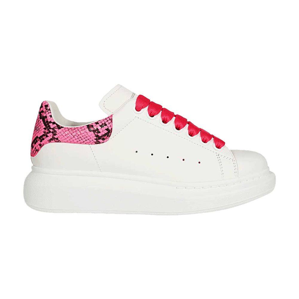 Alexander McQueen Wmns Oversized Sneaker 'Snake Print - White Pink'