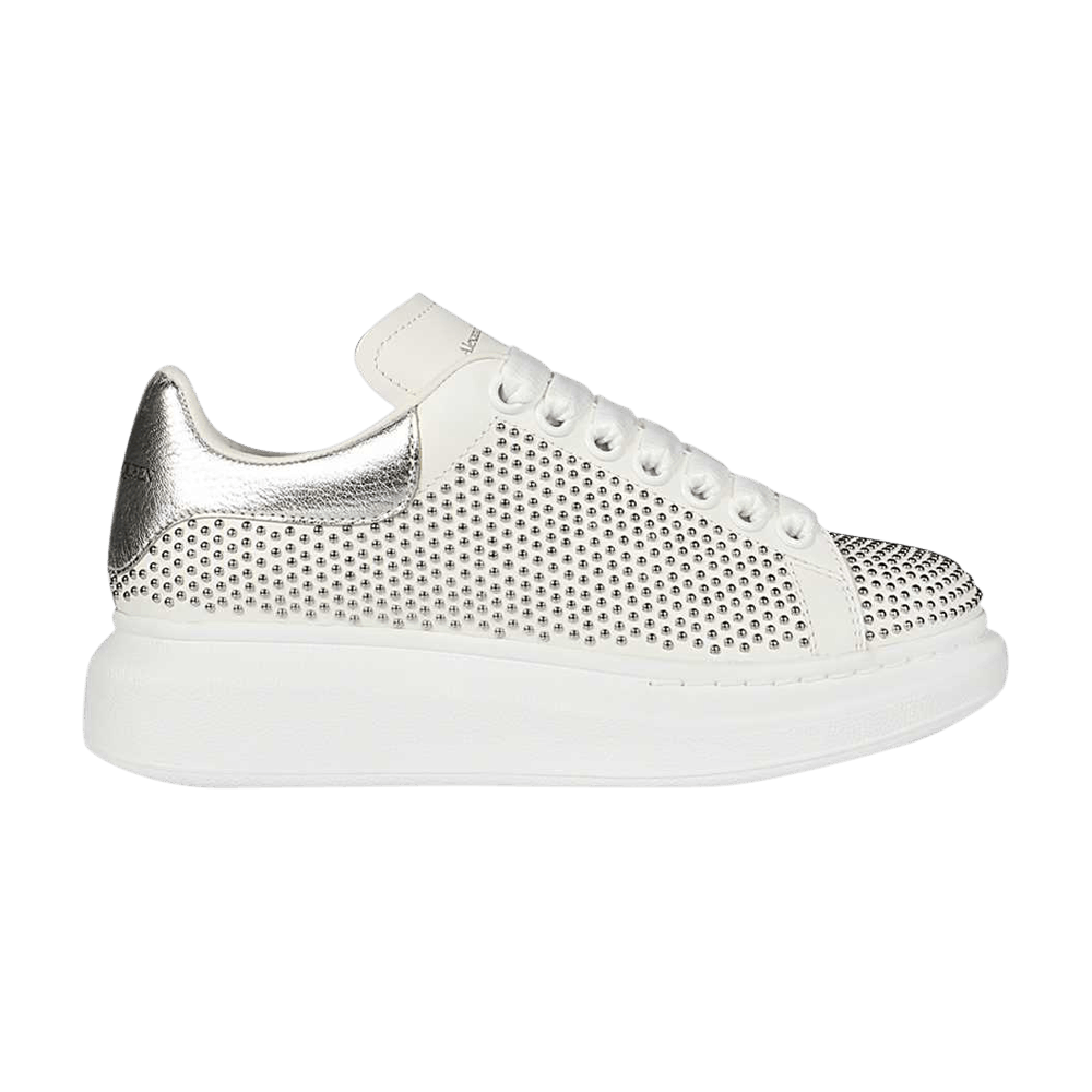 Alexander McQueen Wmns Oversized Sneaker 'White Silver Studded'