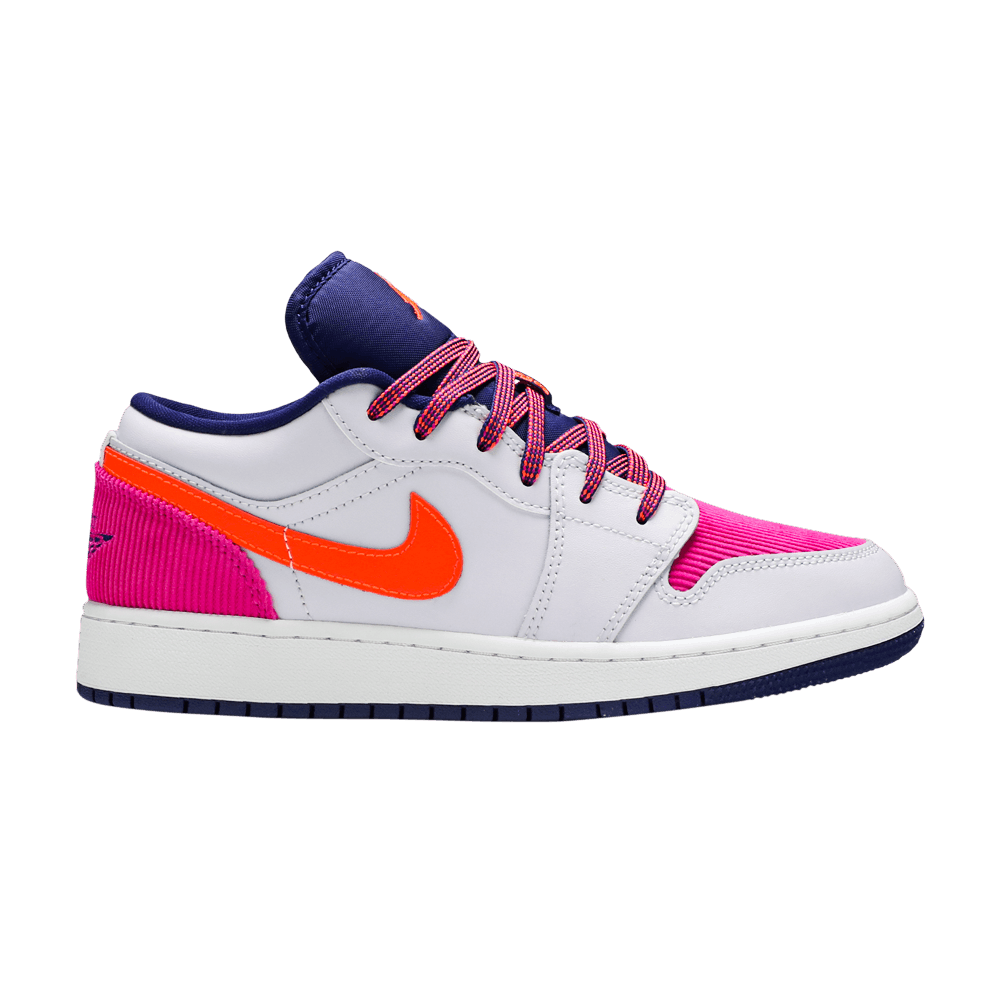 Pre-owned Air Jordan 1 Low Gs 'fire Pink Hyper Crimson' In White
