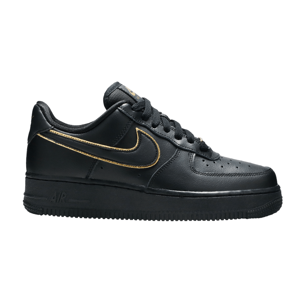 Wmns Air Force 1 Low '07 Essential 'Black Gold Swoosh'