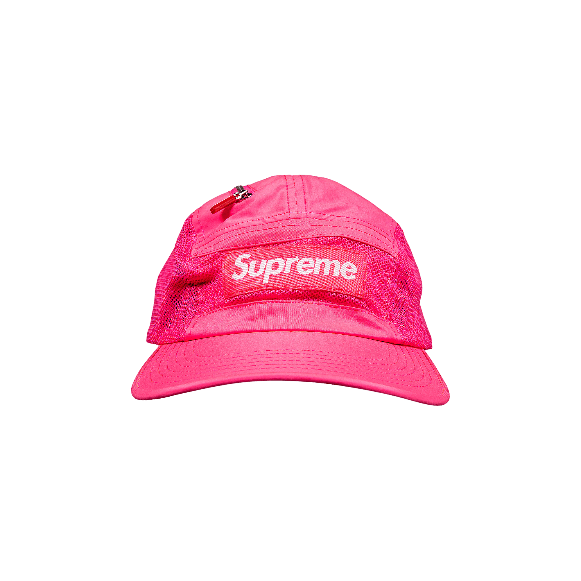 SUPREME SUPREME ZIP MESH CAMP CAP 'BRIGHT PINK'