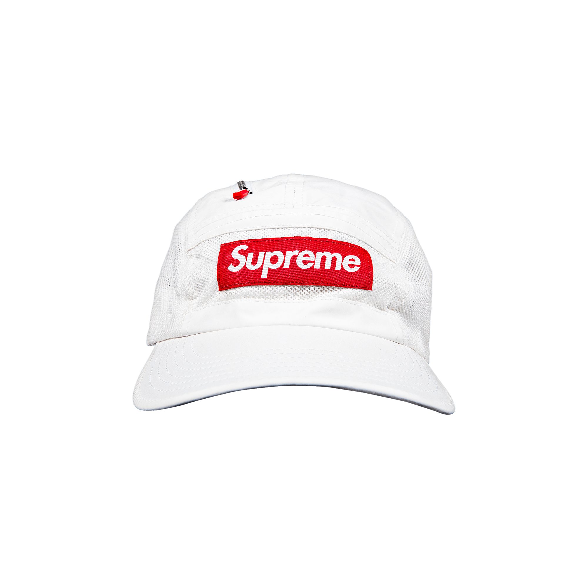 SUPREME SUPREME ZIP MESH CAMP CAP 'WHITE'