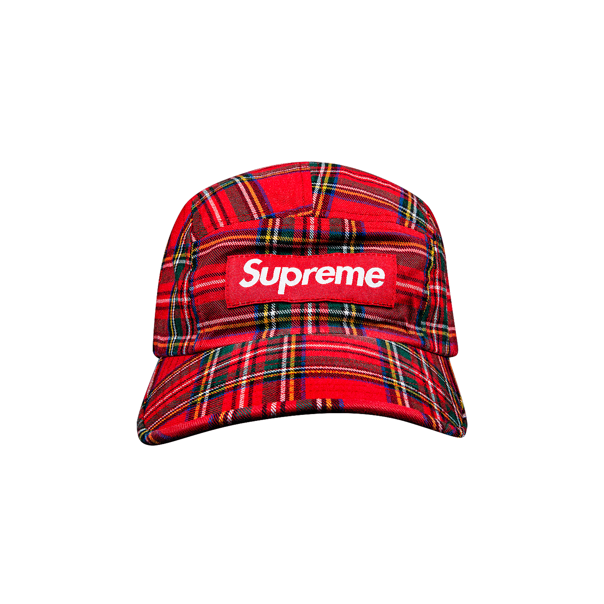 Pre-owned Supreme Washed Chino Twill Camp Cap 'red Tartan'
