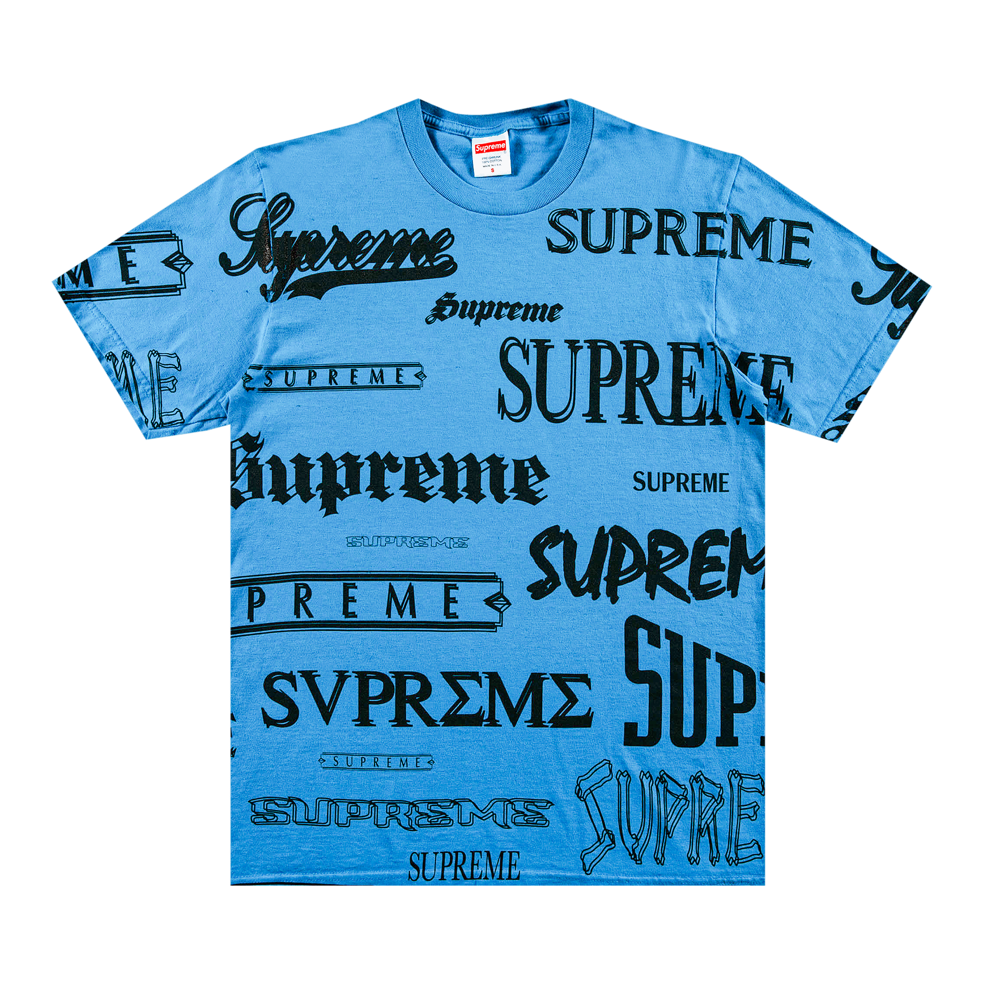 SUPREME SUPREME MULTI LOGO TEE 'BRIGHT BLUE'