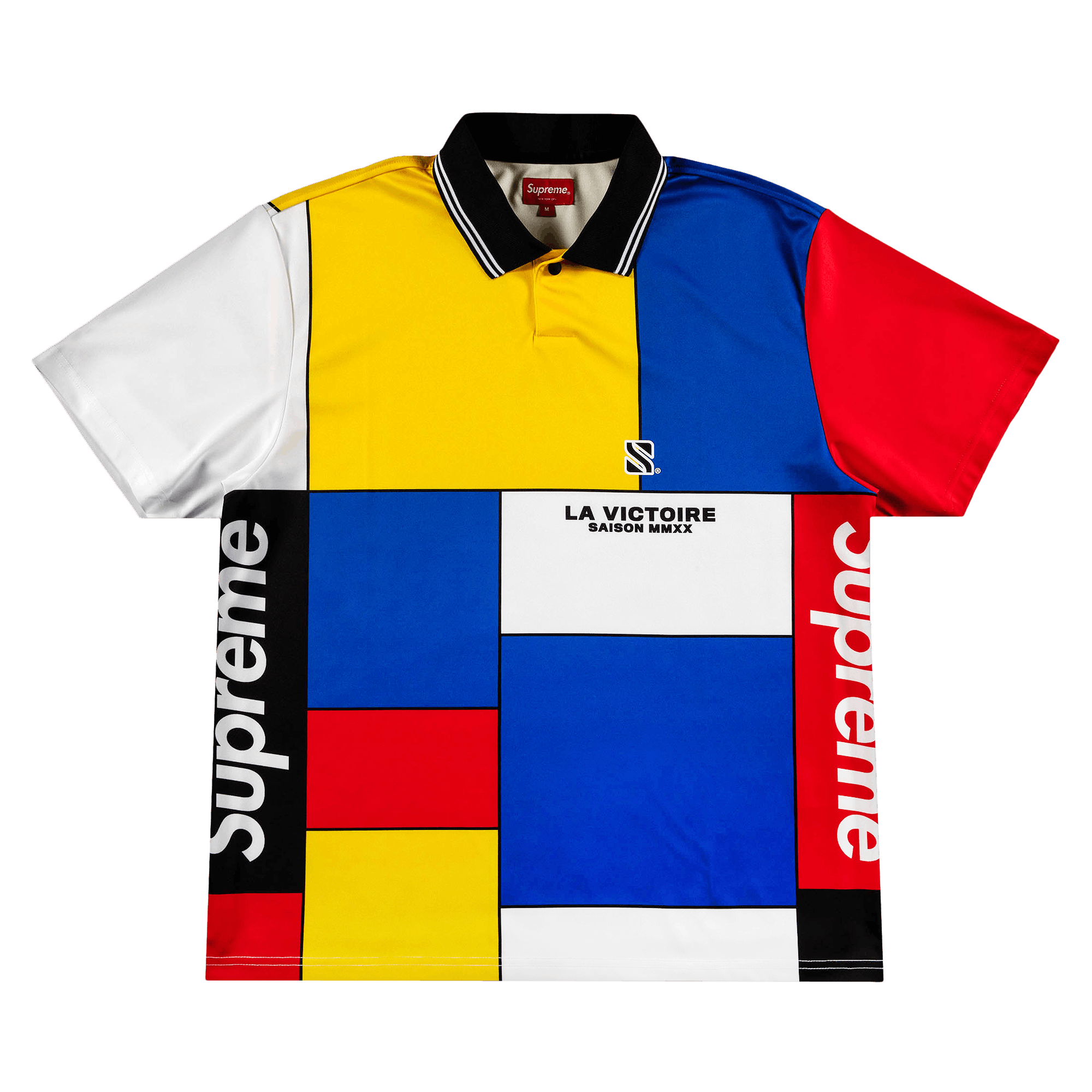 SUPREME SUPREME COLORBLOCKED SOCCER POLO 'RED'