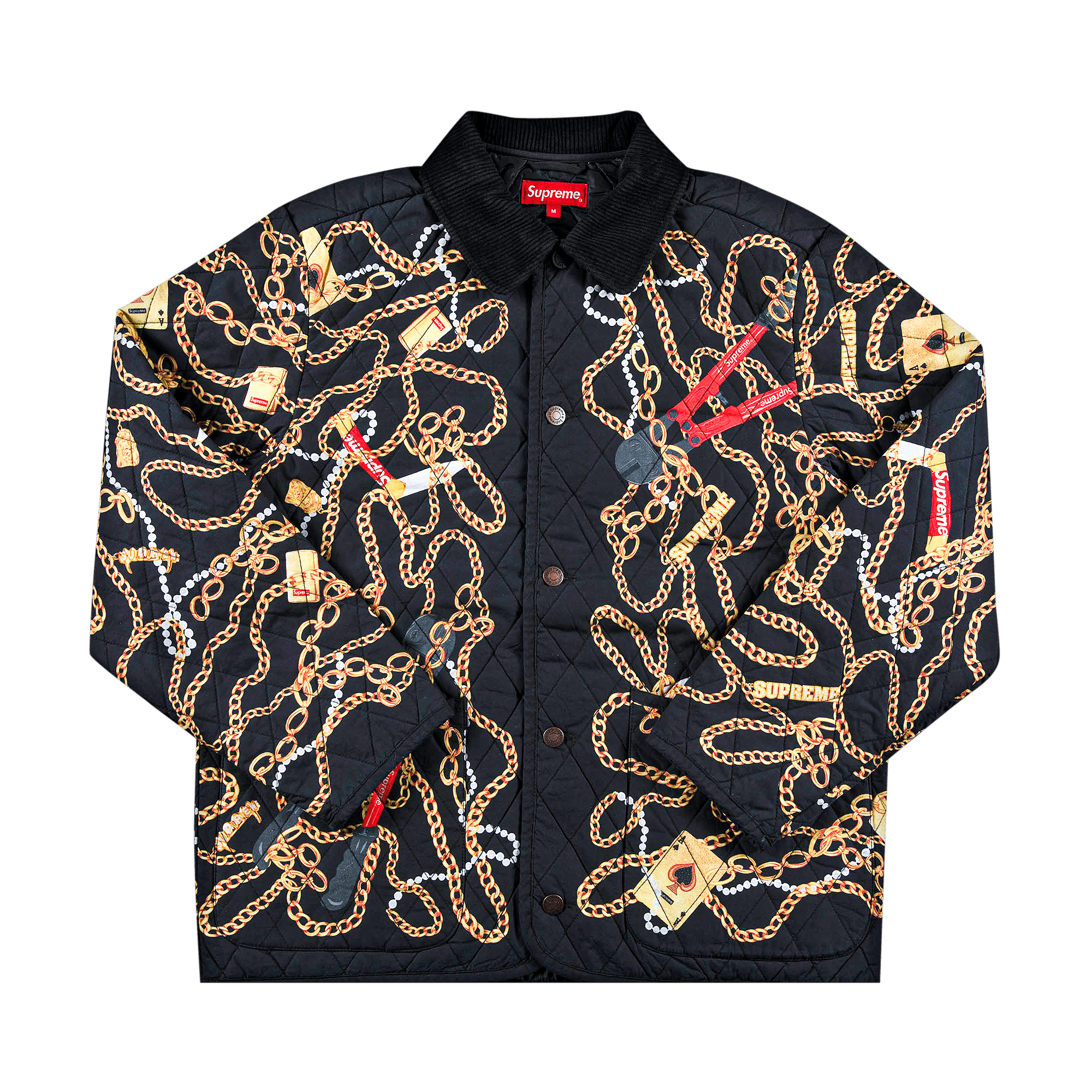 SUPREME SUPREME CHAINS QUILTED JACKET 'BLACK'