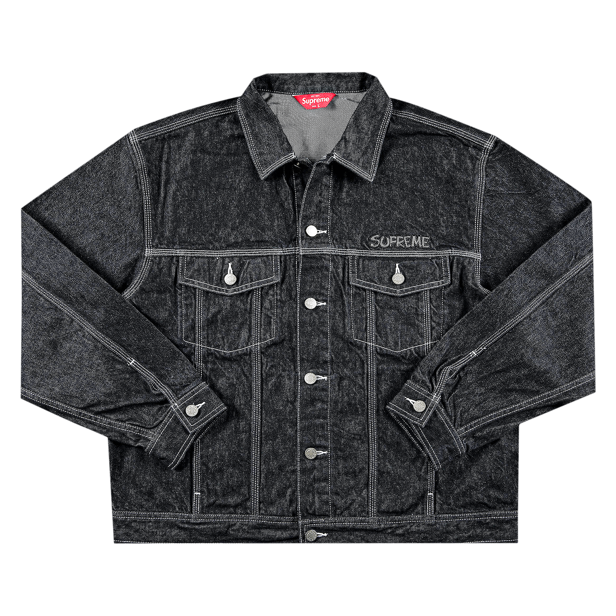 SUPREME SUPREME X SMURFS DENIM TRUCKER JACKET 'BLACK'