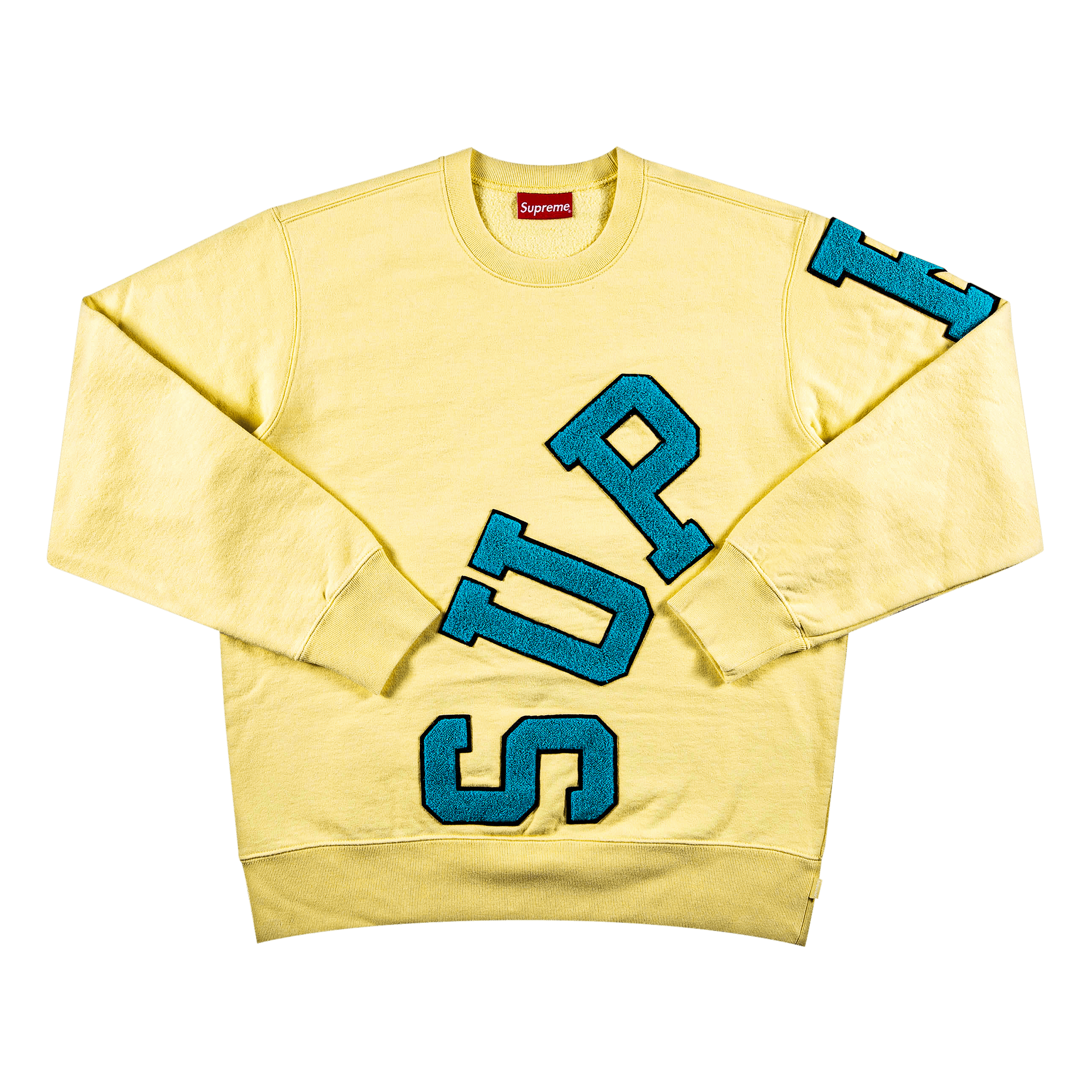 SUPREME SUPREME BIG ARC CREWNECK 'LIGHT YELLOW'