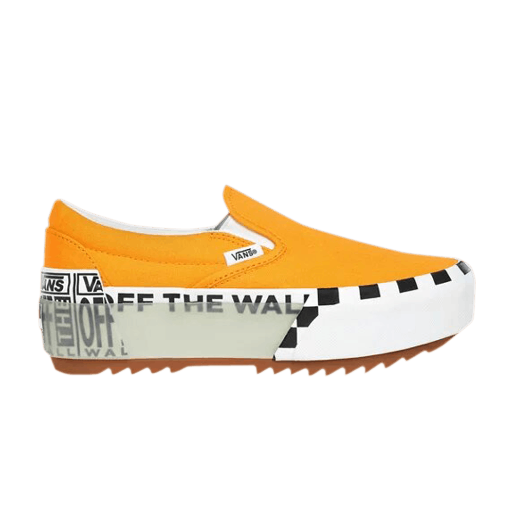 VANS CLASSIC SLIP-ON STACKED 'LOGO STACK - BRIGHT MARIGOLD'