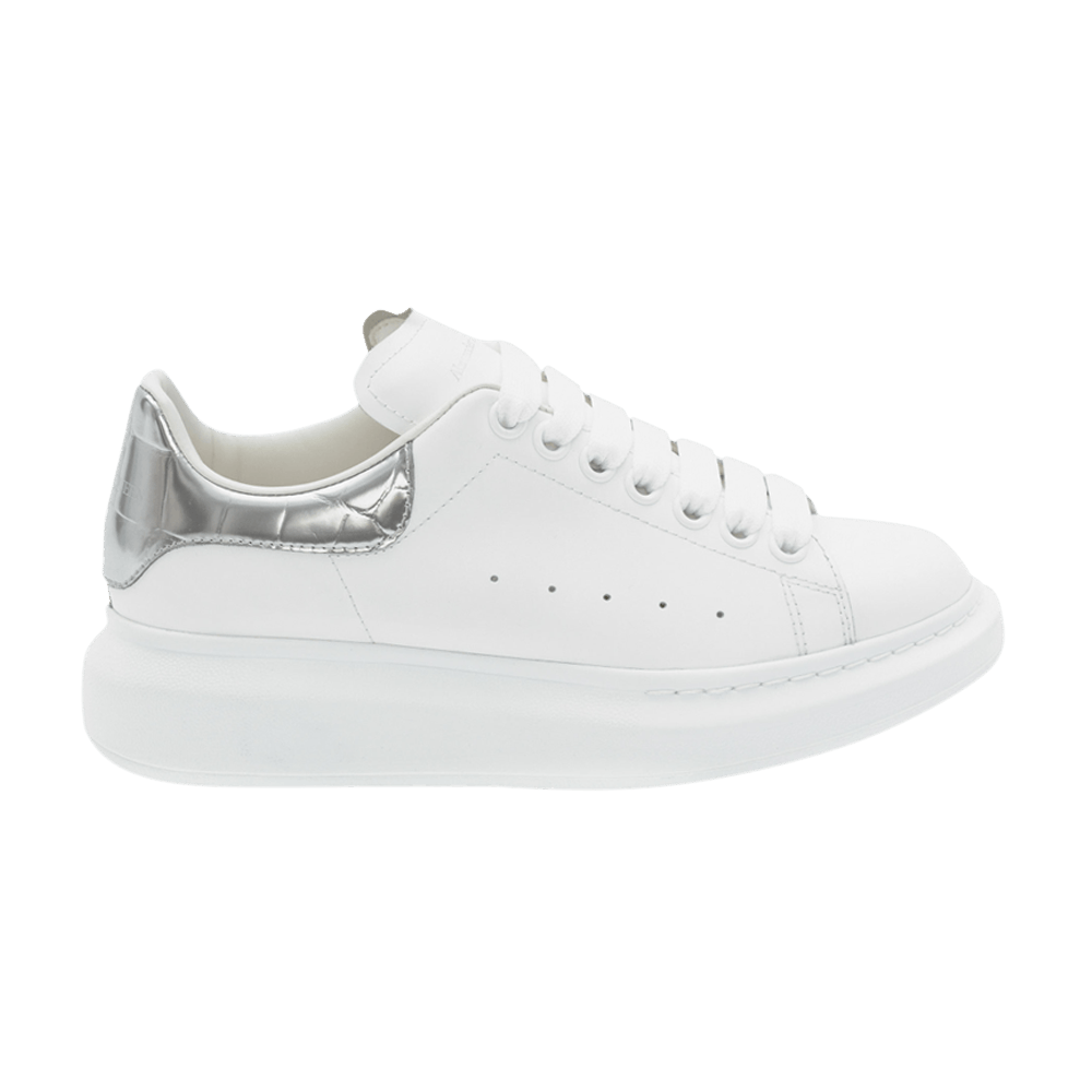 Alexander McQueen Wmns Oversized Sneaker 'Silver Crocodile'