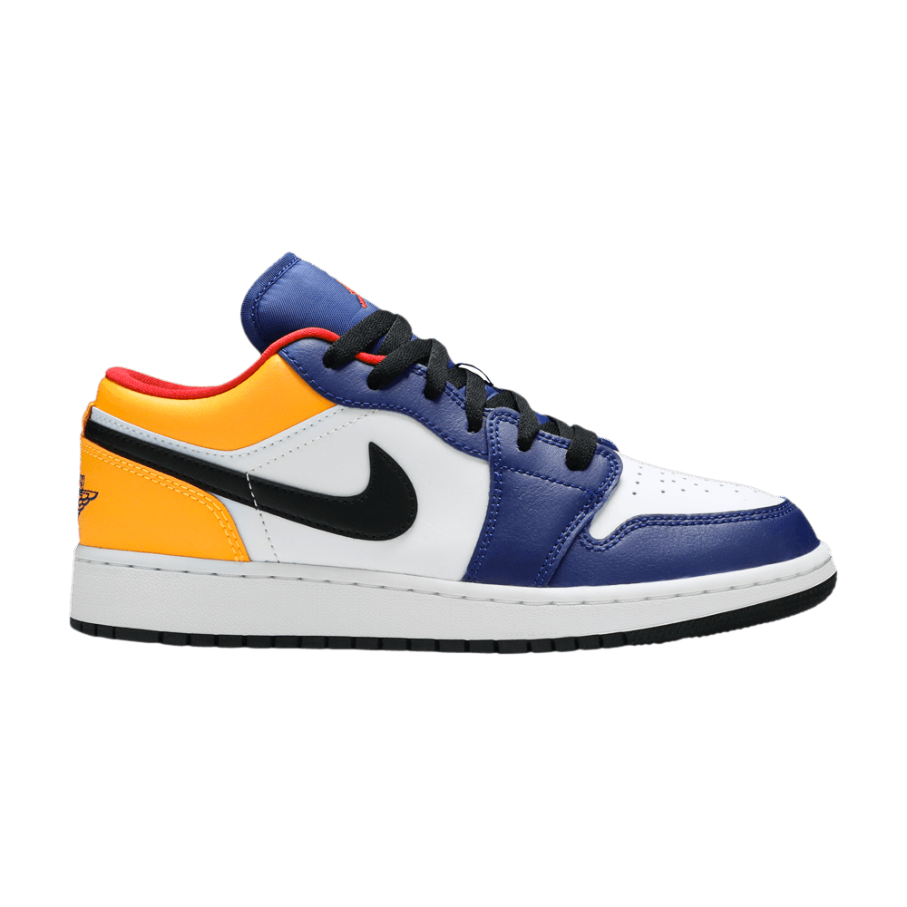 Pre-owned Air Jordan 1 Low Gs 'royal Yellow' In White