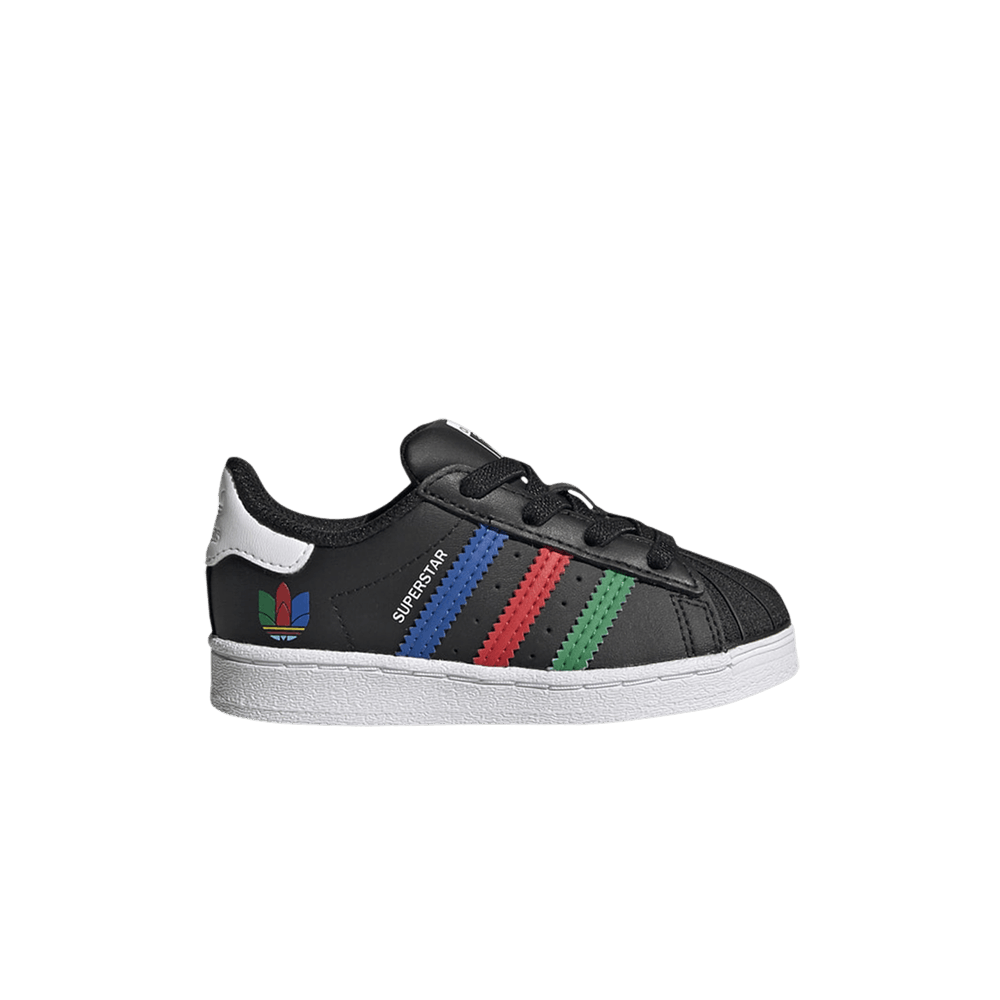 Adidas Superstar Infant 'Colorful Stripes - Core Black'