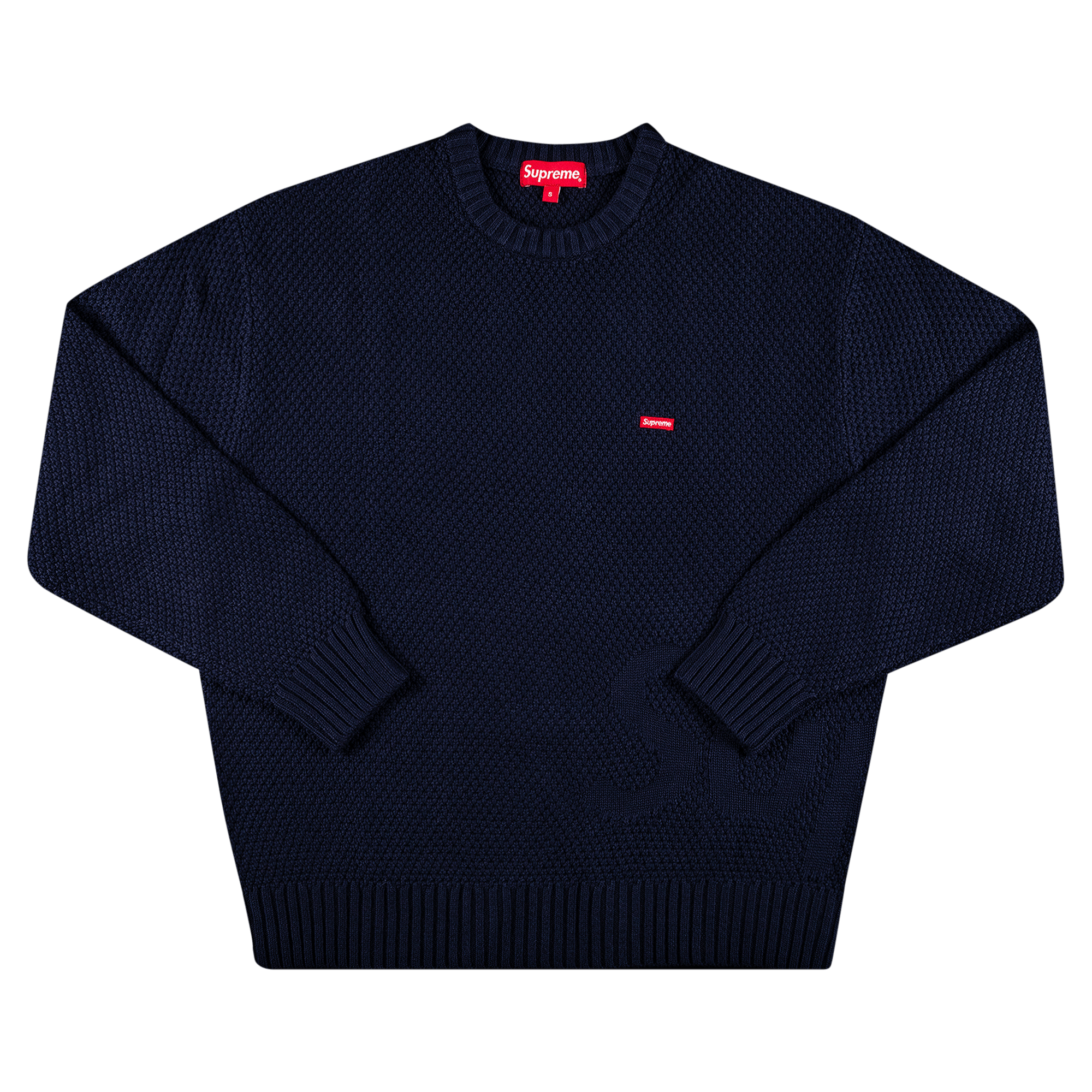 SUPREME SUPREME TEXTURED SMALL BOX SWEATER 'NAVY'