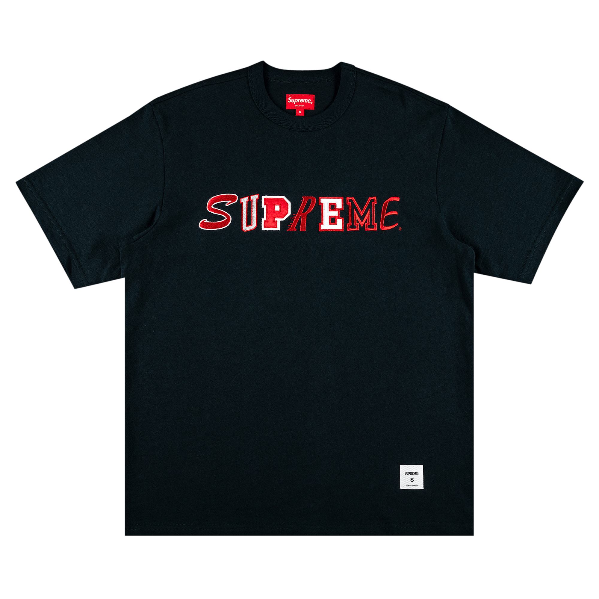 SUPREME SUPREME COLLAGE LOGO SHORT-SLEEVE TOP 'NAVY'