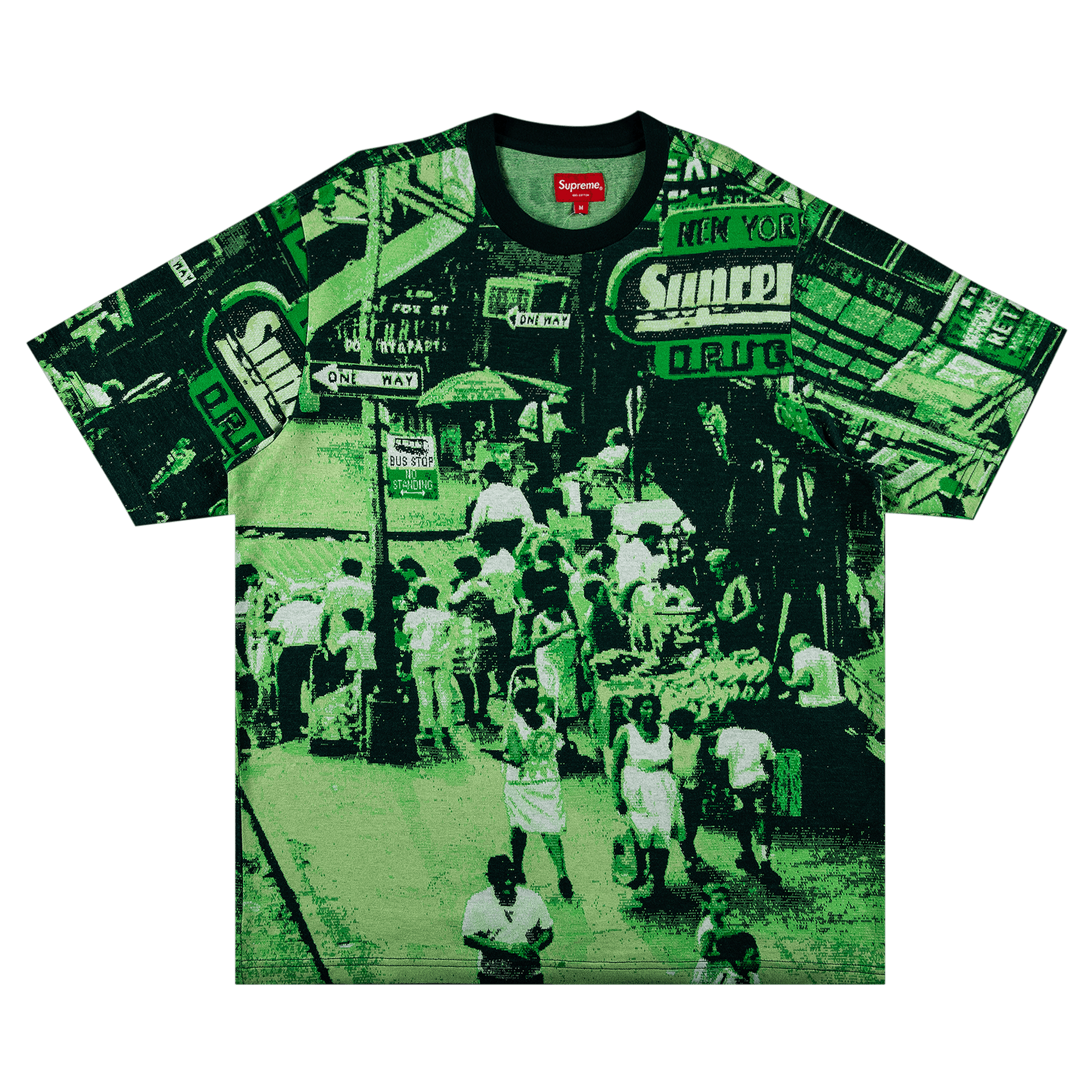 SUPREME SUPREME STREET SCENE JACQUARD SHORT-SLEEVE TOP 'GREEN'