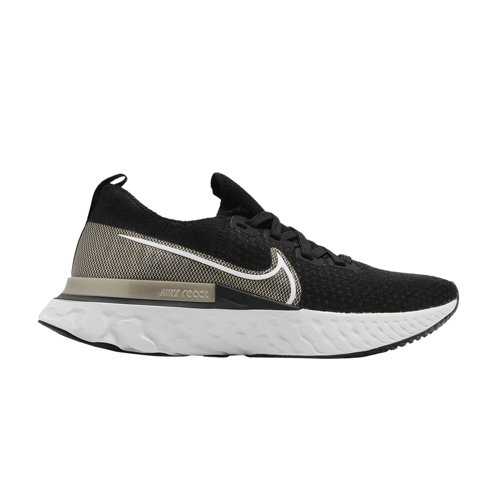 NIKE WMNS REACT INFINITY RUN FLYKNIT PREMIUM 'BLACK METALLIC GOLD SILK'
