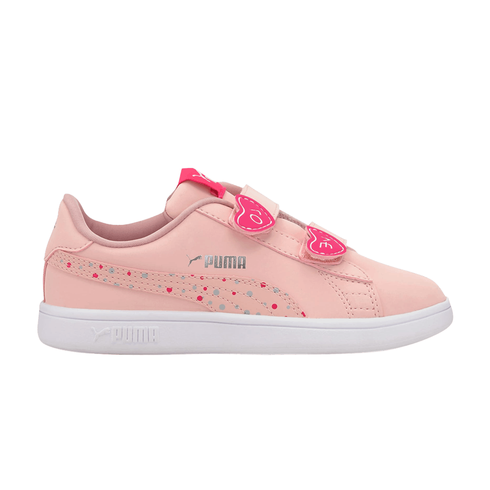 Pre-owned Puma Smash V2 Jr 'candy Hearts - Peachskin' In Pink