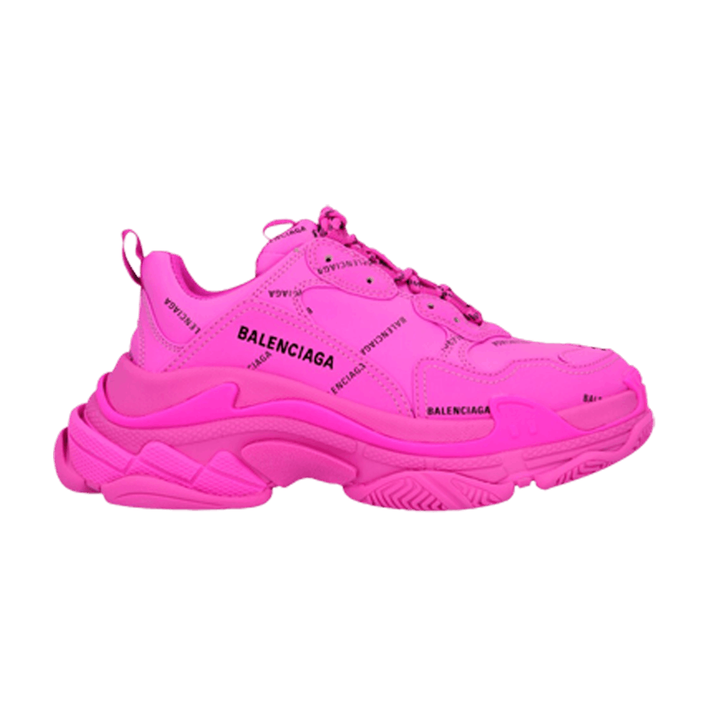 Balenciaga Wmns Triple S Sneaker 'All Over Logo - Fuchsia'