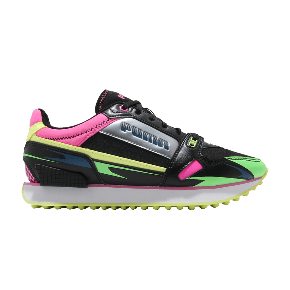 Pre-owned Puma Wmns Mile Rider 'sunny Getaway - Electro Green' In Black