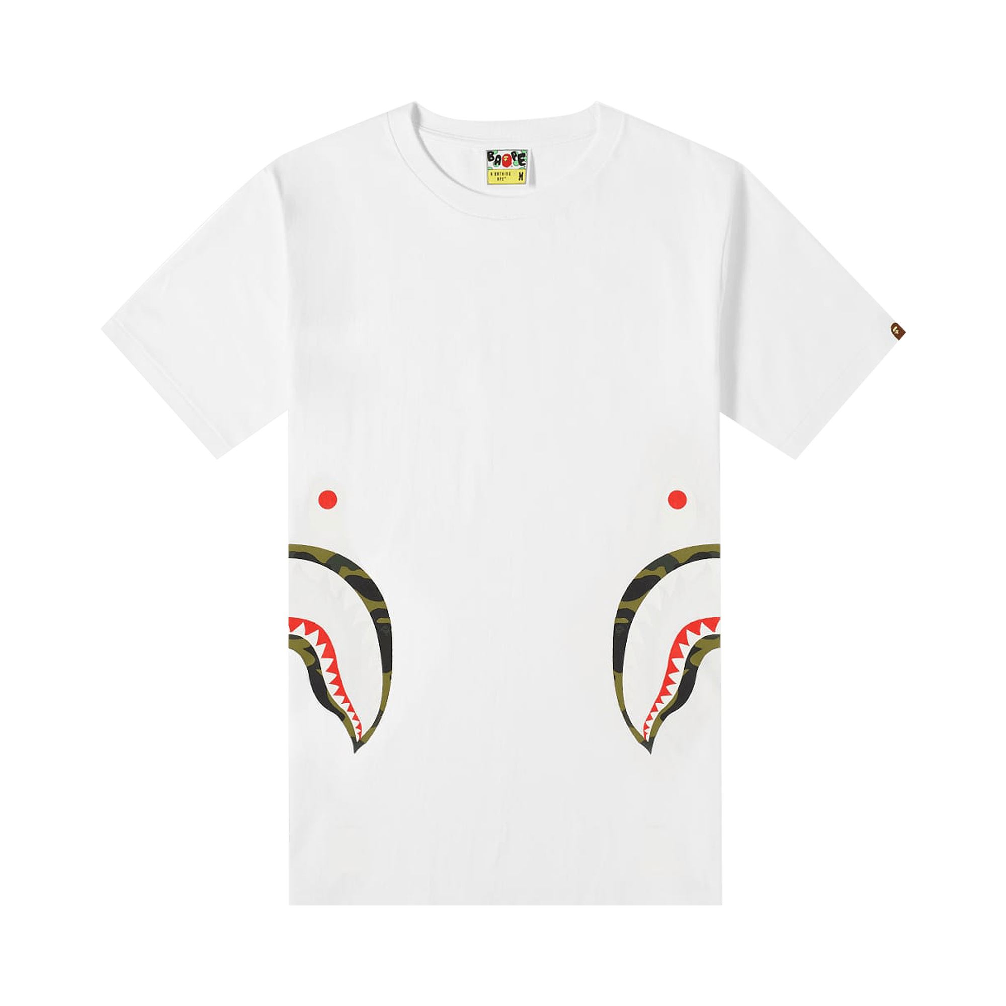 BAPE BAPE 1ST CAMO SIDE SHARK TEE 'WHITE/GREEN'