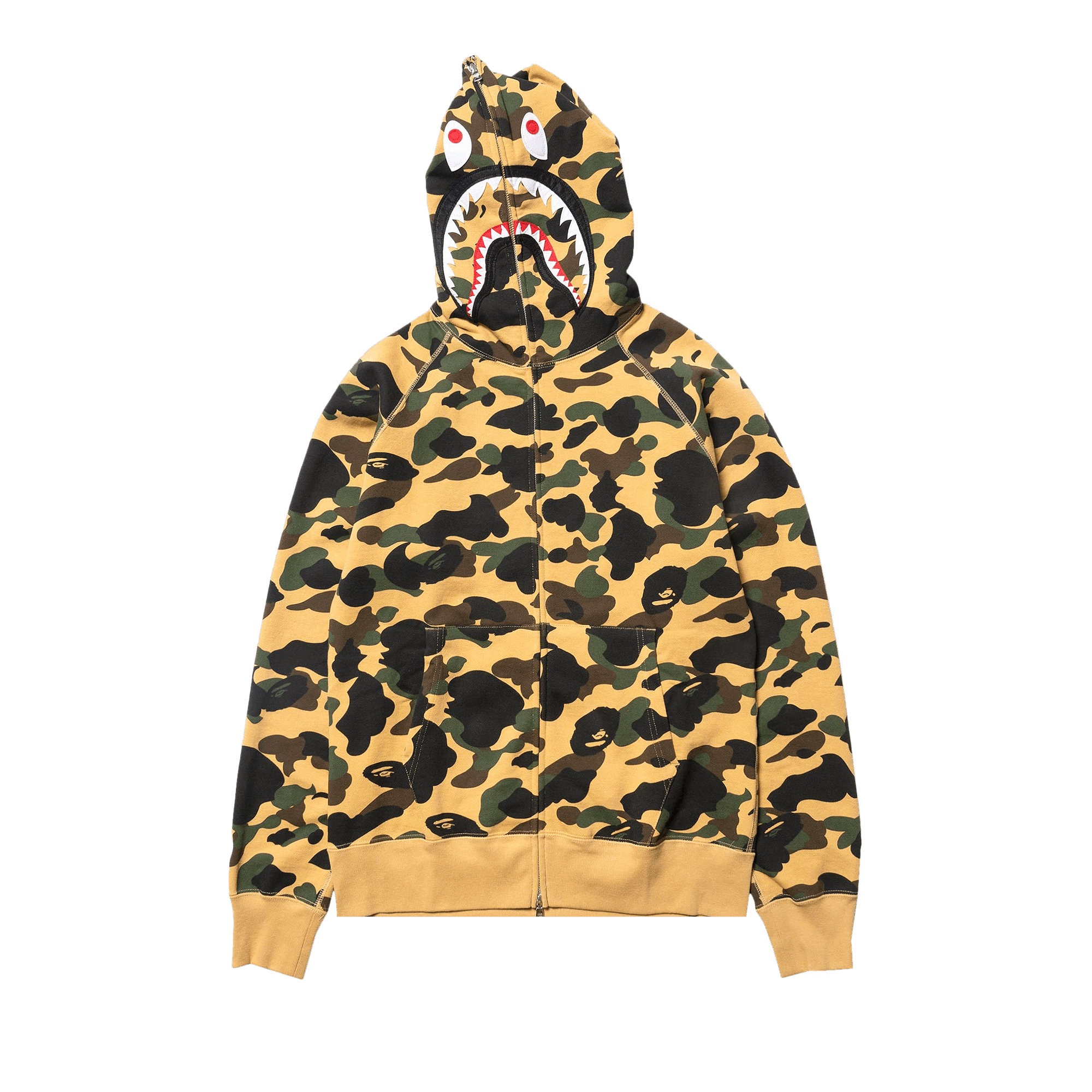 BAPE BAPE 1ST CAMO SHARK FULL ZIP HOODIE 'YELLOW'