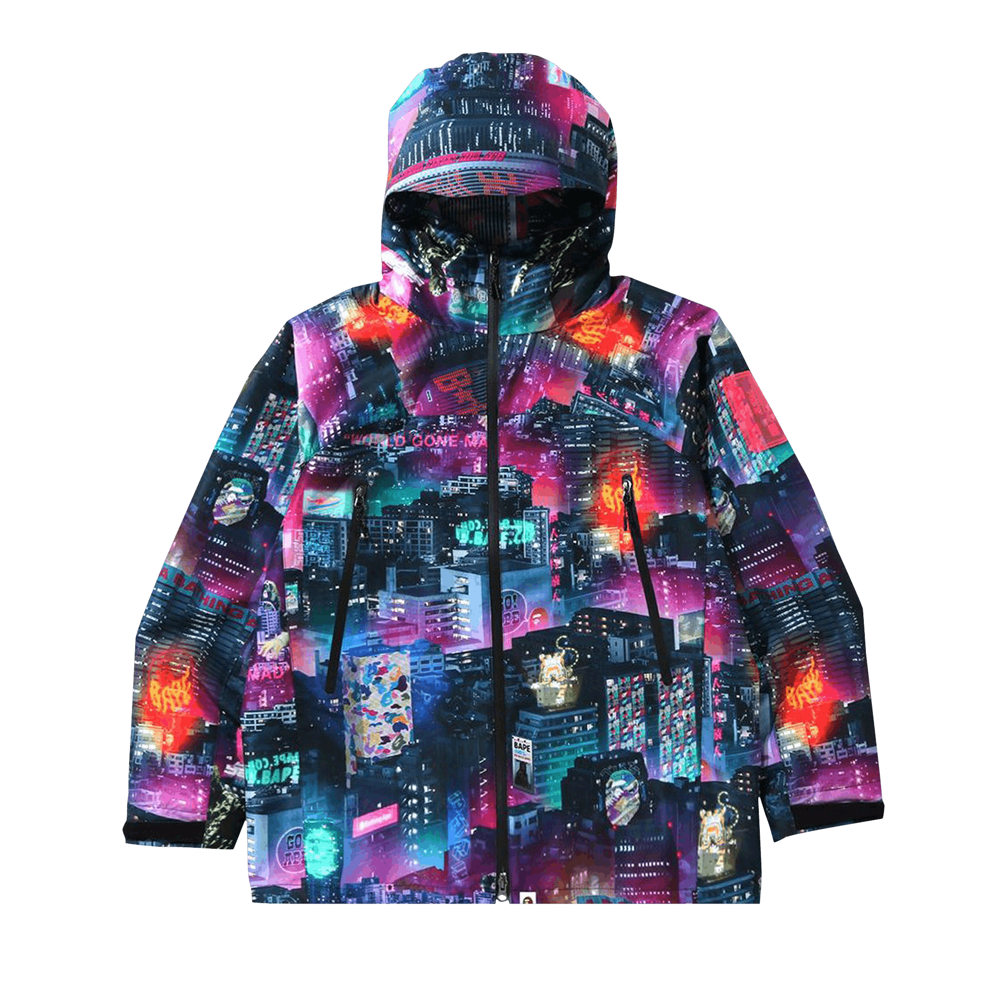 BAPE Neon Tokyo Hoodie Jacket 'Black'